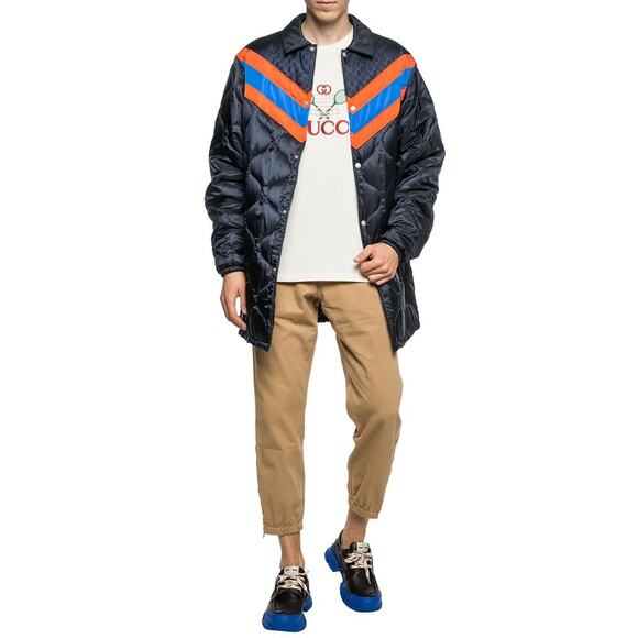 GUCCI GG 54 EU/ XL US Zaboo Ripstop Lightweight Quilted Chevron Jacket NWT $2800 - Picture 1 of 11
